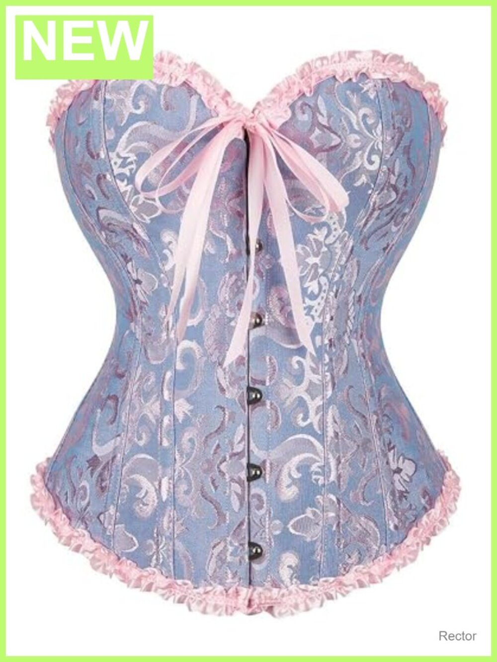Overbust Corset Top 14-Bone Lace Up Bustier Steel Busk Waist Trainer
